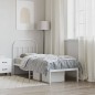 vidaXL Estructura de cama de metal con cabecero blanco 75x190 cm vidaXL Estructura de cama de metal con cabecero blanco 75x190 cm