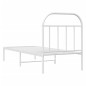 vidaXL Estructura de cama de metal con cabecero blanco 75x190 cm vidaXL Estructura de cama de metal con cabecero blanco 75x190 cm