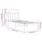 vidaXL Estructura de cama de metal con cabecero blanco 75x190 cm vidaXL Estructura de cama de metal con cabecero blanco 75x190 cm