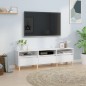vidaXL Mueble de TV madera contrachapada blanco 150x30x44,5 cm vidaXL Mueble de TV madera contrachapada blanco 150x30x44,5 cm