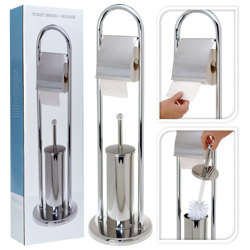 Bathroom Solutions Soporte de papel higiénico y escobilla acero inox. Bathroom Solutions Soporte de papel higiénico y escobilla acero inox.