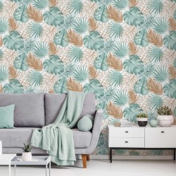 DUTCH WALLCOVERINGS Papel pintado hojas de monstera verde