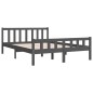 vidaXL Estructura de cama doble pequeña madera maciza gris 120x190 cm
