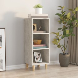 vidaXL Aparador de madera contrachapada gris hormigón 34,5x32,5x90 cm