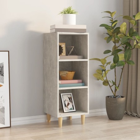 vidaXL Aparador de madera contrachapada gris hormigón 34,5x32,5x90 cm