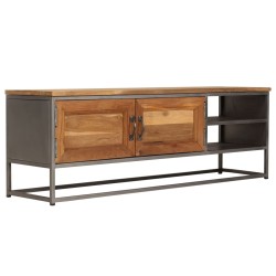 vidaXL Mueble para TV madera de teca reciclada y acero 120x30x40 cm