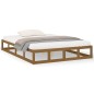 vidaXL Estructura de cama de madera maciza marrón miel 150x200 cm vidaXL Estructura de cama de madera maciza marrón miel 150x200 cm