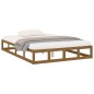 vidaXL Estructura de cama de madera maciza marrón miel 150x200 cm vidaXL Estructura de cama de madera maciza marrón miel 150x200 cm