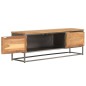 vidaXL Mueble para TV madera de teca reciclada y acero 120x30x40 cm