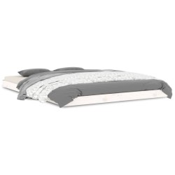 vidaXL Estructura de cama madera maciza de pino blanco 135x190 cm