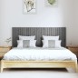 vidaXL Cabecero de cama de pared madera maciza pino gris 166x3x60 cm vidaXL Cabecero de cama de pared madera maciza pino gris 166x3x60 cm
