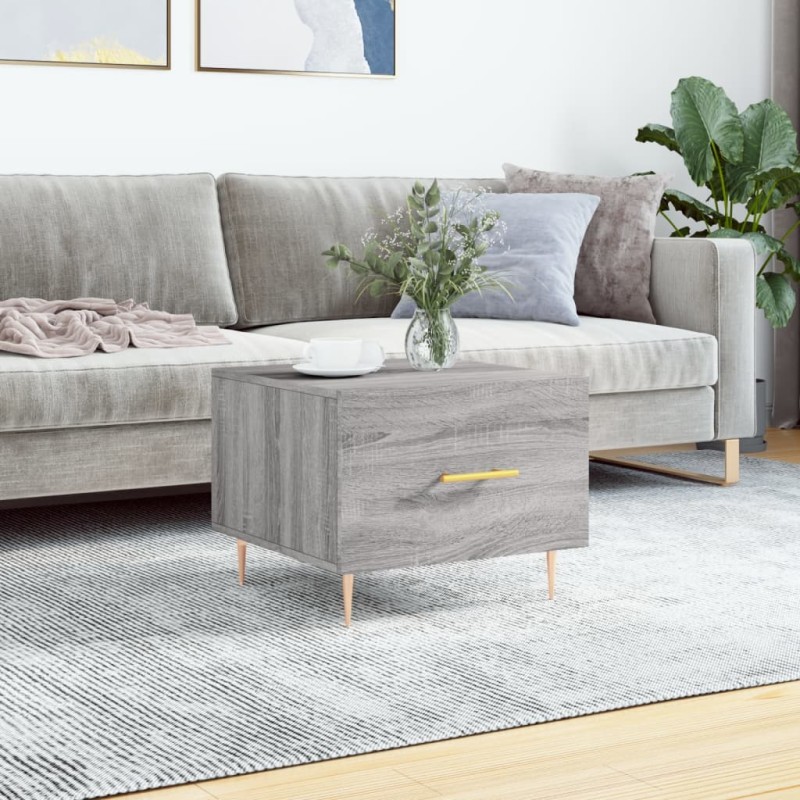 vidaXL Mesa de centro madera contrachapada gris Sonoma 50x50x40 cm vidaXL Mesa de centro madera contrachapada gris Sonoma 50x50x40 cm