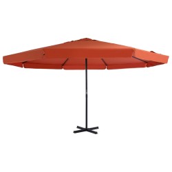vidaXL Sombrilla de jardín con palo de aluminio 500 cm terracota 