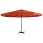 vidaXL Sombrilla de jardín con palo de aluminio 500 cm terracota 