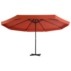 vidaXL Sombrilla de jardín con palo de aluminio 500 cm terracota 