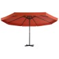 vidaXL Sombrilla de jardín con palo de aluminio 500 cm terracota 