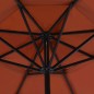 vidaXL Sombrilla de jardín con palo de aluminio 500 cm terracota 