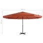 vidaXL Sombrilla de jardín con palo de aluminio 500 cm terracota 