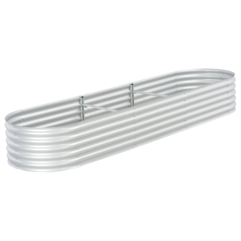 vidaXL Arriate de acero galvanizado plateado 320x80x44 cm vidaXL Arriate de acero galvanizado plateado 320x80x44 cm