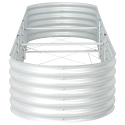 vidaXL Arriate de acero galvanizado plateado 320x80x44 cm
