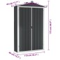 vidaXL Cobertizo de jardín acero galvanizado antracita 116x45x175cm vidaXL Cobertizo de jardín acero galvanizado antracita 116x45x175cm