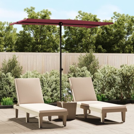 vidaXL Sombrilla de jardín con palo de aluminio rojo burdeos 180x110cm 