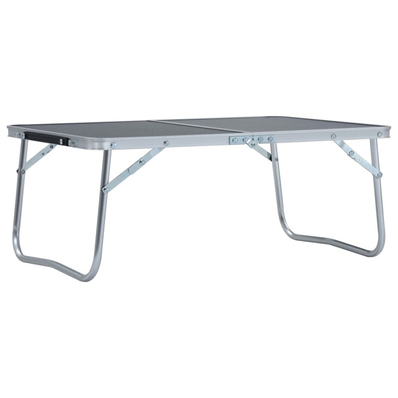 vidaXL Mesa de camping plegable aluminio gris 60x40 cm vidaXL Mesa de camping plegable aluminio gris 60x40 cm