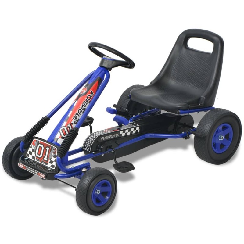 vidaXL Kart con pedales asiento ajustable azul vidaXL Kart con pedales asiento ajustable azul