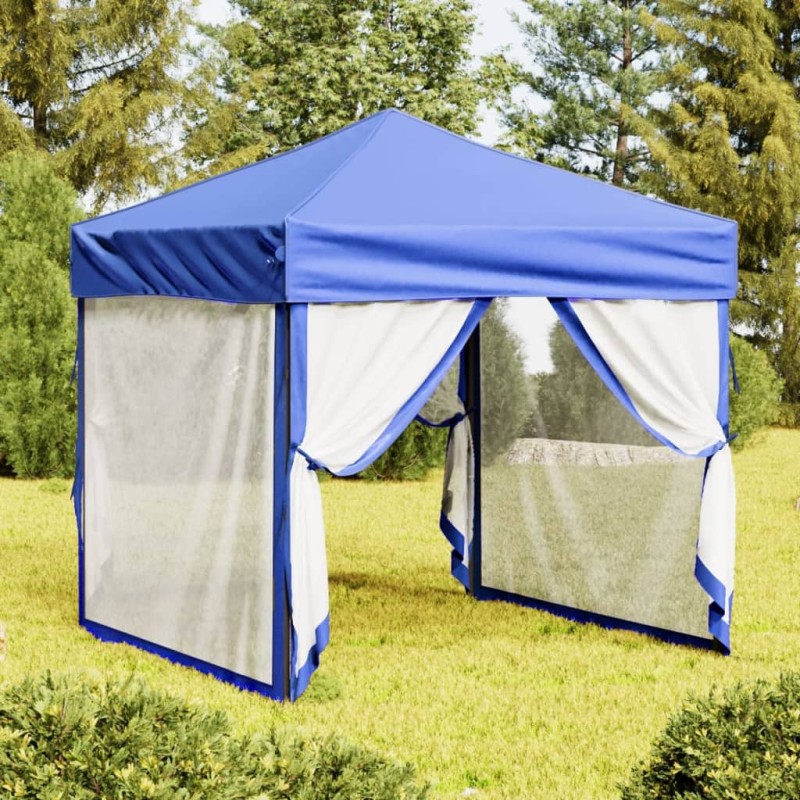 vidaXL Carpa para fiestas plegable con paredes laterales azul 2x2 m vidaXL Carpa para fiestas plegable con paredes laterales azul 2x2 m
