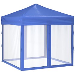 vidaXL Carpa para fiestas plegable con paredes laterales azul 2x2 m