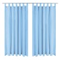 vidaXL Cortinas de micro-raso con bucles 2 unidades 140x245cm turquesa