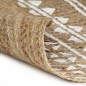 vidaXL Alfombra de yute tejida a mano con estampado blanco 90 cm vidaXL Alfombra de yute tejida a mano con estampado blanco 90 cm