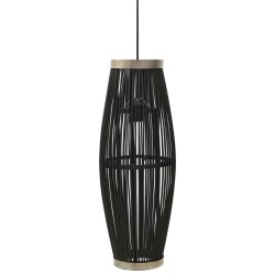 vidaXL Lámpara colgante ovalada sauce negra 40 W E27 27x68 cm
