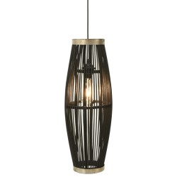 vidaXL Lámpara colgante ovalada sauce negra 40 W E27 27x68 cm