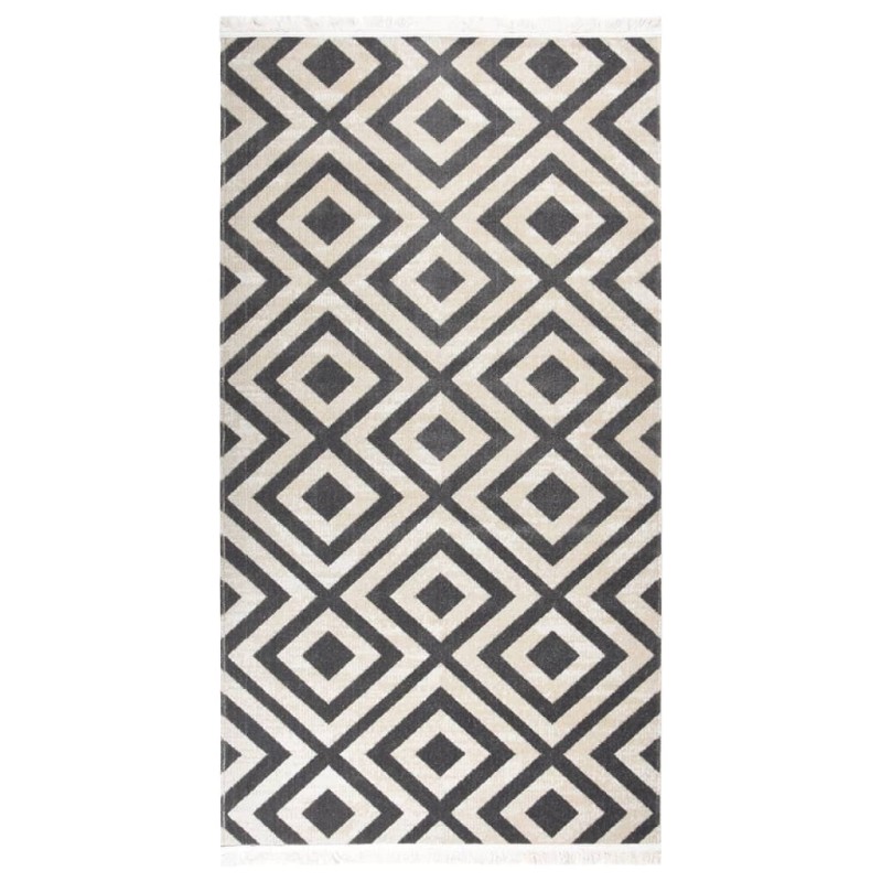 vidaXL Alfombra de exterior tejido plano negro y beige claro 80x150 cm vidaXL Alfombra de exterior tejido plano negro y beige claro 80x150 cm
