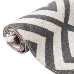vidaXL Alfombra de exterior tejido plano negro y beige claro 80x150 cm
