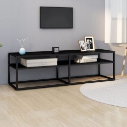 vidaXL Mueble para TV vidrio templado negro 140x40x40,5 cm