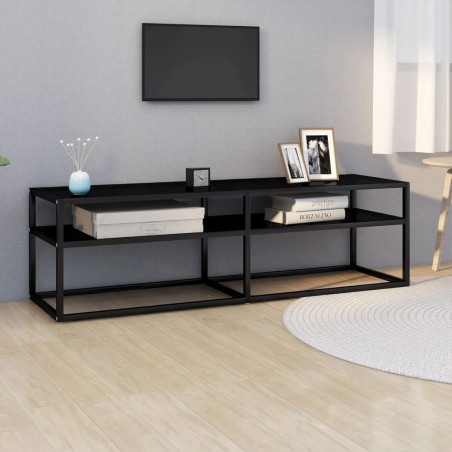 vidaXL Mueble para TV vidrio templado negro 140x40x40,5 cm