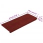vidaXL Alfombrilla autoadhesiva de escalera 15 uds rojo 65x24,5x3,5 cm vidaXL Alfombrilla autoadhesiva de escalera 15 uds rojo 65x24,5x3,5 cm