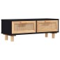 vidaXL Mesa de centro madera contrachapada y de pino negro 80x40x30 cm vidaXL Mesa de centro madera contrachapada y de pino negro 80x40x30 cm