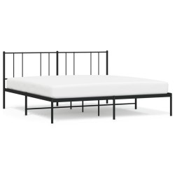 vidaXL Estructura de cama con cabecero metal negro 193x203 cm