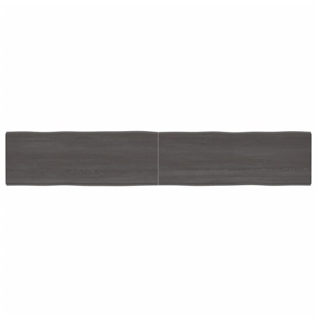 vidaXL Tablero mesa madera tratada borde vivo marrón 220x40x(2-4) cm