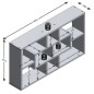 FMD Estantería de pared rectangular con 8 compartimentos blanca FMD Estantería de pared rectangular con 8 compartimentos blanca