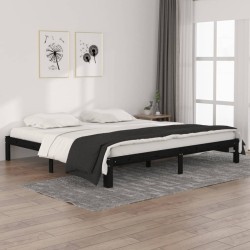 vidaXL Estructura de cama de madera maciza de pino negro 200x200 cm