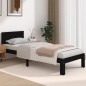 vidaXL Estructura de cama individual madera maciza negro 75x190 cm vidaXL Estructura de cama individual madera maciza negro 75x190 cm