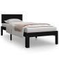 vidaXL Estructura de cama individual madera maciza negro 75x190 cm vidaXL Estructura de cama individual madera maciza negro 75x190 cm
