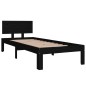 vidaXL Estructura de cama individual madera maciza negro 75x190 cm vidaXL Estructura de cama individual madera maciza negro 75x190 cm