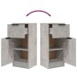vidaXL Aparador 2 uds madera contrachapada gris hormigón 30x30x70 cm vidaXL Aparador 2 uds madera contrachapada gris hormigón 30x30x70 cm