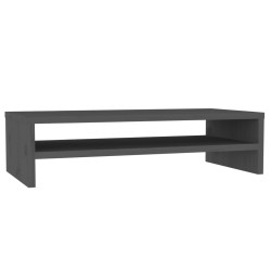 vidaXL Soporte de monitor madera maciza de pino gris 50x24x13 cm