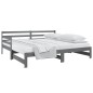 vidaXL Sofá cama extraíble madera maciza de pino gris 2x(90x190) cm